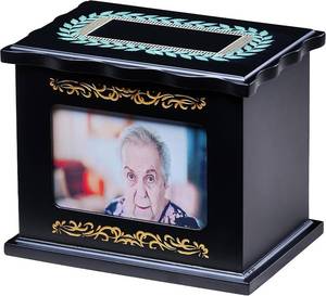 lot 48614 image: Wood Cremation Urn for Human Ashes, Photo Frame Memorial Urn for Adults