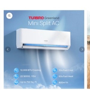TURBRO 18,000 BTU Ductless Mini Split AC with Heat Pump, Inverter Compressor, 19 SEER2, 230V, R32 Refrigerant, WiFi-Enabled, Works with Alexa, AHRI Certified Retail: $240Please Note: Outdoor unit/condenser is NOT included. Indoor unit only. - Retail: $240