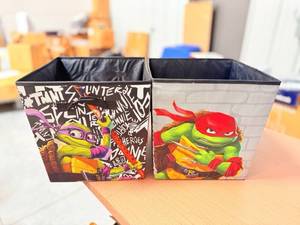 lot 349 image: Teenage Mutant Ninja Turtles Fabric Storage Bins 2-Pack - Retail $32
