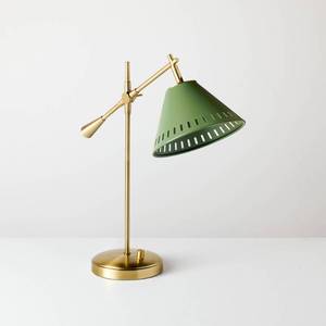 lot 353 image: Hinge Desk Table Lamp GreenBrass - Hearth & Hand with Magnolia - Retail $40