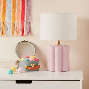 lot 417 image: Fluted Kids Table Lamp Purple - Pillowfort - Retail $35