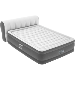 lot 508 image: Sealy Inflatable Airbed with Headboard and Pump - Retail $149