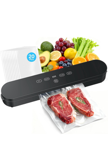 lot 523 image: Vacuum Sealer for Food, 4-in-1 Food Sealer Machine Digital Timer75kPa Suction, with Digital Timer, 4-in-1 Food Sealer Machine with SealDryMoistPulse Modes, Compact, for Food Storage Retail $99 - Retail $99