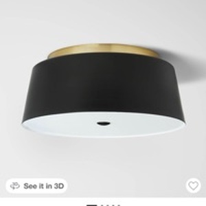 lot 530 image: Pillowfort Semi Flushmount Kids Ceiling Light BlackGold Retail $90 - Retail $90