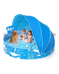 lot 535 image: Pop-Up Pool Tent 55 inch UV Protection Canopy - Retail $0