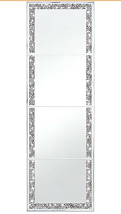 lot 547 image: ZOLAPI Glamorous Crystal Crush Diamond Design �� Adorned with Sparkling Crushed Diamond Trim Along the Edges, This Frameless Mirror adds a Touch of Luxury and Elegance to Any Space(11x14 inch 4pcs) Retail $58 - Retail $58