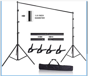 lot 548 image: Photography Backdrop Stand Kit 10ft 8.5ft 1.01in Diameter 26lbs Load - Retail $0