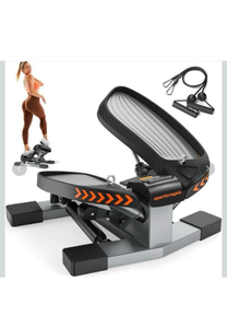lot 553 image: SPORTSROYALS Stair Stepper,TwistMini Stepper for Exercise at Home,Step Machine with Resistance Bands for Full Body Workout, 350lbs Capacity Retail $109 - Retail $109
