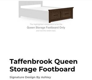 lot 21004 image: Taffenbrook Queen Storage Footboard B849 - Retail $300