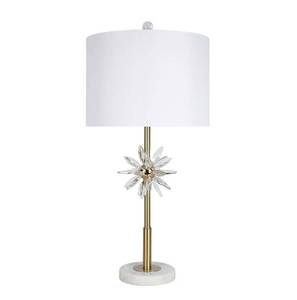 lot 21006 image: Classy Art Wholesalers Crystal Bloom II Table Lamp Gold White Clear ECL3302 set of 2 - Retail $225