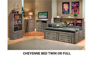 lot 21008 image: Cheyenne Bed Twin or Full with Storage Drawers - Retail $300