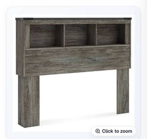 lot 21010 image: Ashley Frandern Full Bookcase Headboard Gray B4480-85 - Retail $200