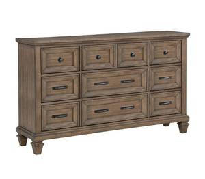 lot 21019 image: New Heritage Mariana 9- Drawer Dresser in Vintage Mocha - Retail $700