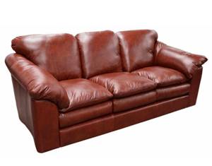 lot 21036 image: Brown Leather Sofa 3-Seat Couch 1 ARM - Retail $2000