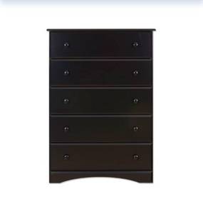 lot 21054 image: Perdue Woodworks Black 5-Drawer Chest 0260728 - Retail $300
