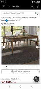 lot 21060 image: Dining Table with Turned Legs and Leaf Extension, broken legs - Retail $700