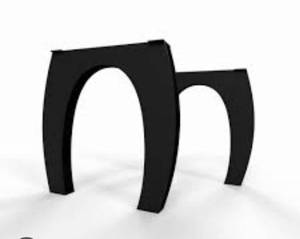 lot 21064 image: Black Arch-Base Table Legs Set of 2 - Retail $200