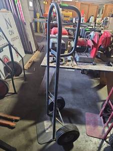 lot 6262 image: Black Steel Hand Truck Dolly w Pneumatic Tires