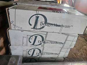 lot 6146 image: (4 boxes) Design Hardware Hinges and Door Handles