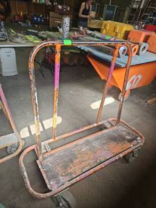 lot 6167 image: Orange Metal Drywall Cart