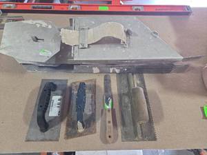 lot 6221 image: Drywall Tool Lot - Hand Tools for Taping and Finishing Including Notched Trowles and Bango Side Web Handles