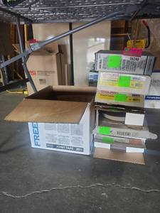 lot 6240 image: Drywall Finishing Supply Lot, Strat-Flex Mid-Flex MF-100, ToolPro Sander Pads, Joint Tape, and More