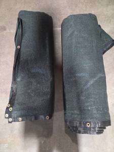 lot 6287 image: Dark Green Shade Cloth Mesh Net with Grommets - Lot of 2 Rolls