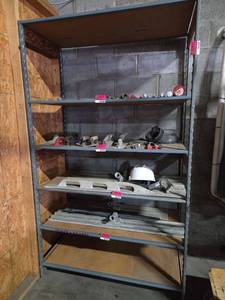 lot 6300 image: Industrial Metal Shelving Unit 6-Shelf Storage Rack - Contents Not Included