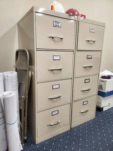 lot 12650 image: Two 4-Drawer Vertical File Cabinets