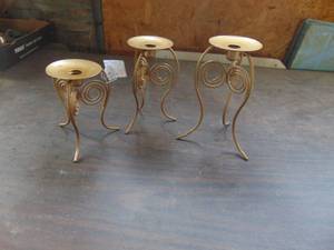 lot 3491 image: 3 Standing Candle Holders