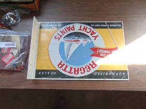 lot 3523 image: Regatta Paint - Flanged Porcelain Sign