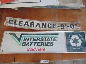 lot 3525 image: Interstate Batteries Metal Sign