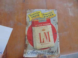 lot 3535 image: L&M Cigarette - Metal Sign