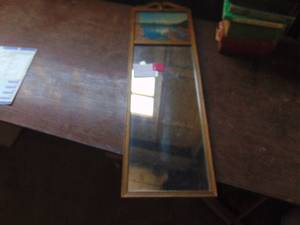 lot 3590 image: Large Thin Picture Topped Mirror