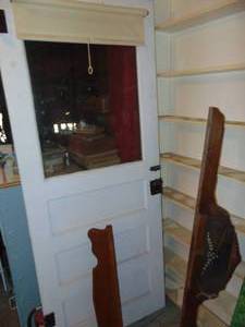 lot 3601 image: Vintage Wood Door 36 and assorted wood pieces