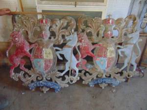 Pair of Large Plaster Crests  -  40" tall - 36" side or so