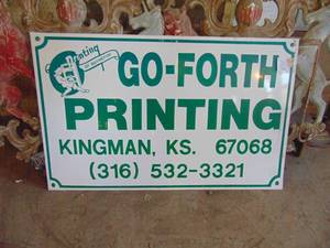 lot 3627 image: Metal Advertisement Sign
