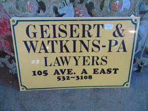 lot 3628 image: Metal Advertisement Sign