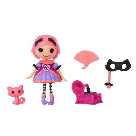 lot 62294 image: Mini Lalaloopsy Doll - Confetti Carnivale with Mini Pet Cat  3  masquerade ball party theme doll with pink hair & accessories in reusable package playset  for Ages 3-103