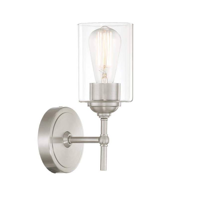 lot 59279 image: Ayelen 1-Light Brushed Nickel Indoor Wall Sconce  Modern Wall Light