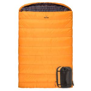 Teton Mammoth, 0 Degree Double Sleeping Bag, A Warm Bag The Whole Family can Enjoy. Great Sleeping Bag for Camping, Hunting and Base Camp. Compression Sack Included