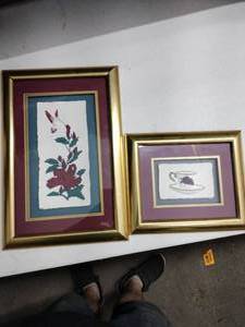 lot 62682 image: Framed Fine Art Floral Prints Lot 2 Pieces Decorcraft