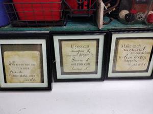 lot 62684 image: Set of 3 Framed Motivational Quote Prints Black Frame White Mat