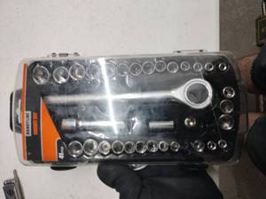 lot 62691 image: Tool Bench Socket Set Hardware Spin Disc Socket Adapter 41Pcs NEW SEALED T06