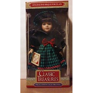lot 62706 image: Classic Treasures Fine Bisque Porcelain Dark Hair Collectible Doll