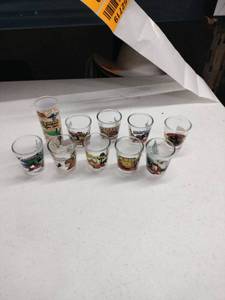 lot 62719 image: US State Shot Glasses Lot of 10 Assorted States