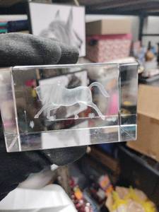 lot 62723 image: 3D Laser Engraved horse Figure Acrylic Block Decorative Display