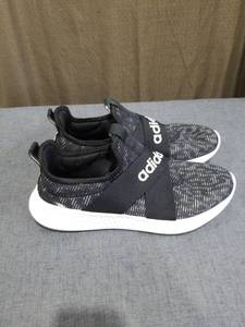 lot 1933 image: Adidas Slip-On Sneaker Black White Knit Size 9.5
