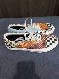 lot 1935 image: Vans Era Mixed Pattern Lace-Up Sneakers Size 6.5 Mens and Size 8 Womens