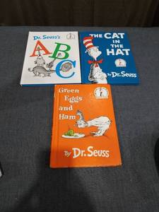 lot 1959 image: Dr. Seuss 3 Book Lot ABC, The Cat in the Hat, Green Eggs and Ham
